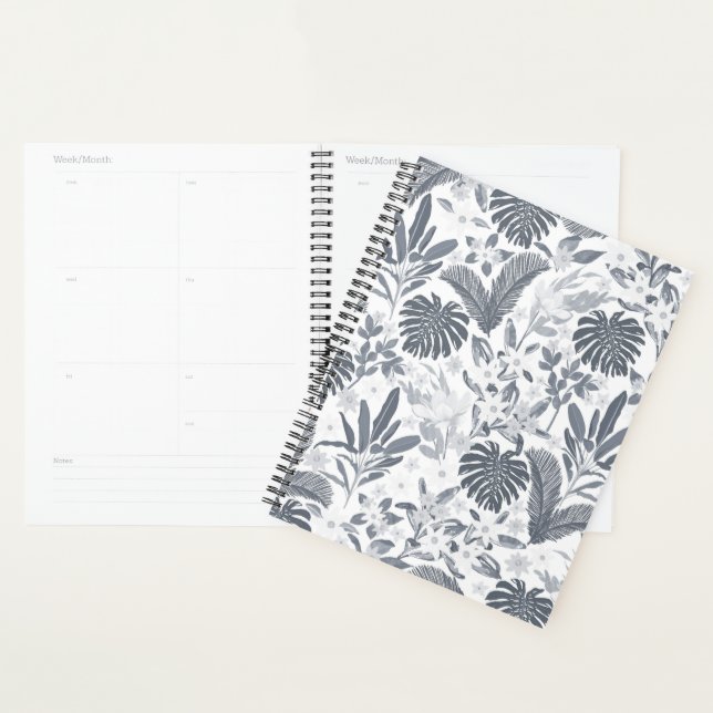 Tropical Grey Floral Greenery Planner (Display)