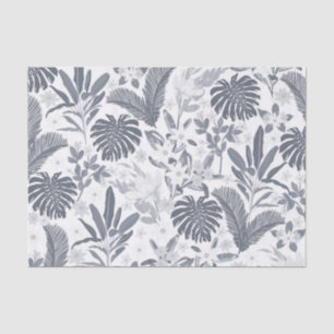 Tropical Grey Floral Greenery Tissue Paper