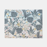 Tropical Grey Gold Foliage Floral Pattern