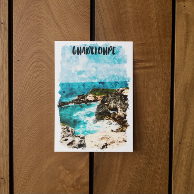 Tropical Guadeloupe Caribbean Island Watercolor Postcard (Tropical Guadeloupe Caribbean Island Watercolor Postcard)