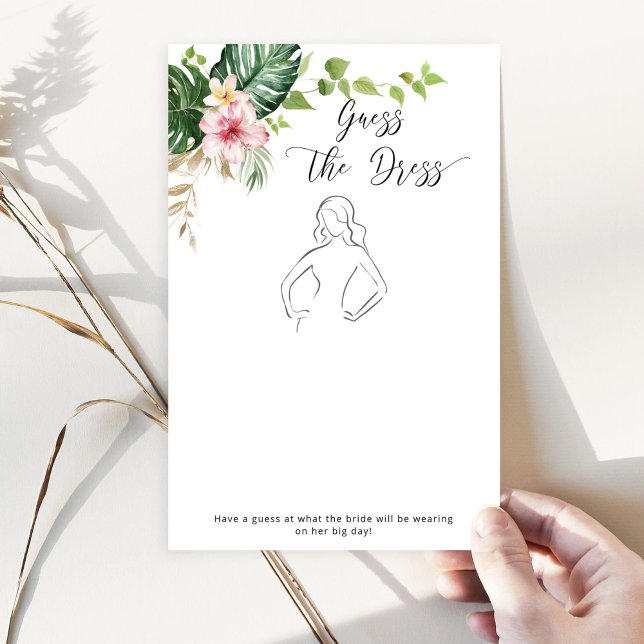 Tropical Guess the dress bridal shower game (Creator Uploaded)