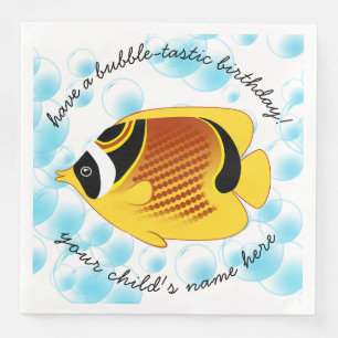 Tropical Halfmoon Butterflyfish Exotic Sealife Napkin