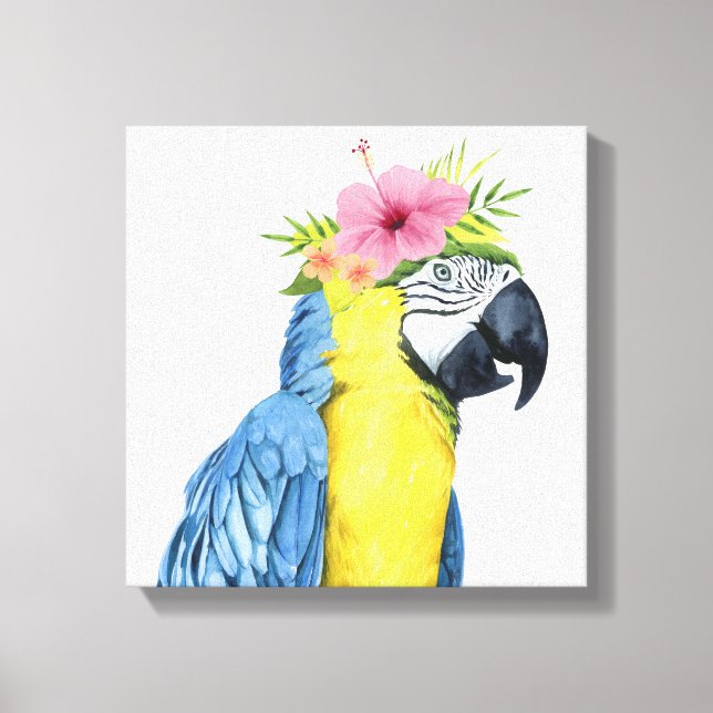 Tropical Halo - Parrot Canvas Print (Front)