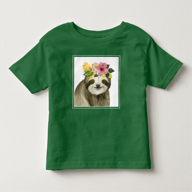 Tropical Halo | Sweet Sloth Toddler T-Shirt (Front)