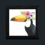 Tropical Halo - Toucan Gift Box<br><div class="desc">Tropical Halo III" by Grace Popp. Features a Toucan bird wearing flowers.</div>