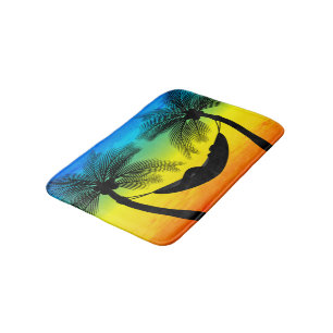 Tropical Hammock Island Sunset Bath Decor Mat
