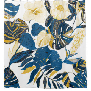 Tropical Hand Drawn: Creative Seamless Pattern Shower Curtain