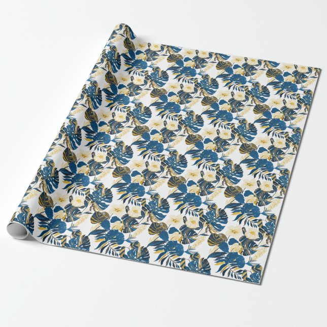 Tropical Hand Drawn: Creative Seamless Pattern Wrapping Paper (Unrolled)