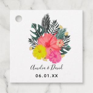 Tropical Hand Drawn Hawaii Script Wedding Favour Tags