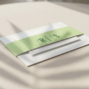 Tropical Hand Drawn Pink and Green  Invitation Belly Band