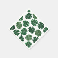 Tropical Hand Painted Swiss Cheese Plant Leaves