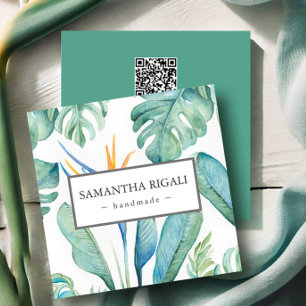 Tropical Handmade Flower Logo Business Card