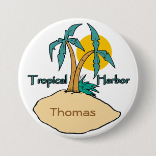 Tropical Harbour 7.5 Cm Round Badge
