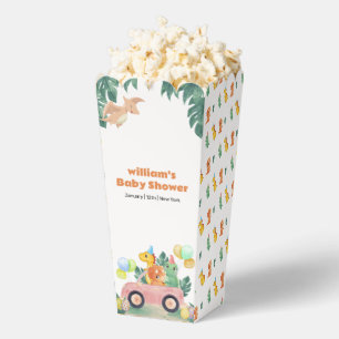 Tropical Hatching Dino Car Popcorn Baby Shower Favour Box