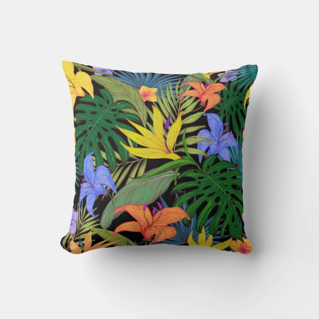 Tropical Hawaii Aloha Flower Graphic Cushion (Front)