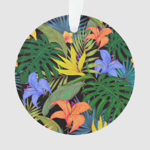 Tropical Hawaii Aloha Flower Graphic Ornament