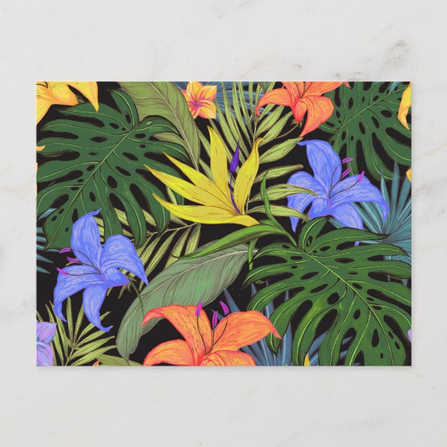 Tropical Hawaii Aloha Flower Graphic Postcard (Front)