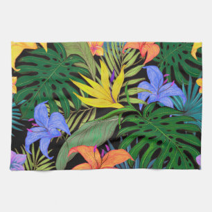 Tropical Hawaii Aloha Flower Graphic Tea Towel