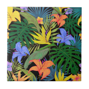 Tropical Hawaii Aloha Flower Graphic Tile