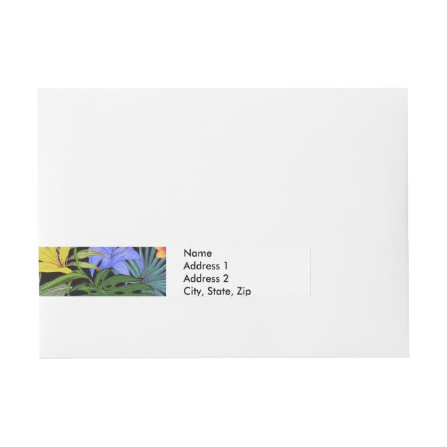 Tropical Hawaii Aloha Flower Graphic Wraparound Address Label (Front)