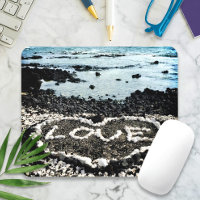Tropical Hawaii Black Sand Beach Coral Love Heart