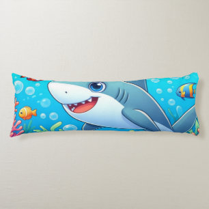 Tropical/Hawaii colourful underwater shark & turtl Body Cushion