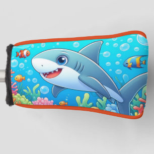 Tropical/Hawaii colourful underwater shark & turtl Golf Head Cover