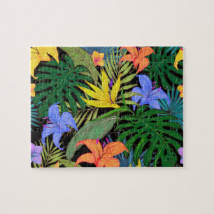 Tropical Hawaii Flower Graphic Art Design Jigsaw Puzzle