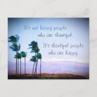 Tropical Hawaii Palm Trees Thankful People Quote 