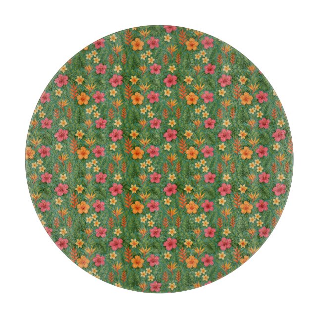 Tropical/Hawaii patterned floral Cutting Board (Front)