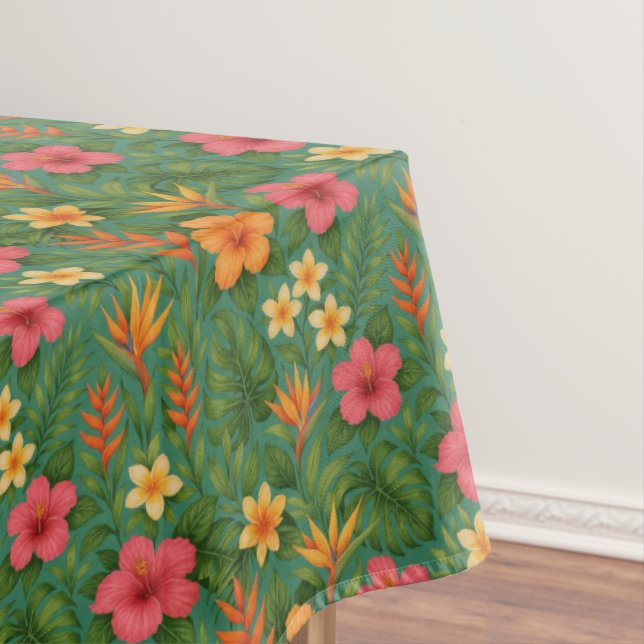 Tropical/Hawaii patterned floral Tablecloth (In Situ)