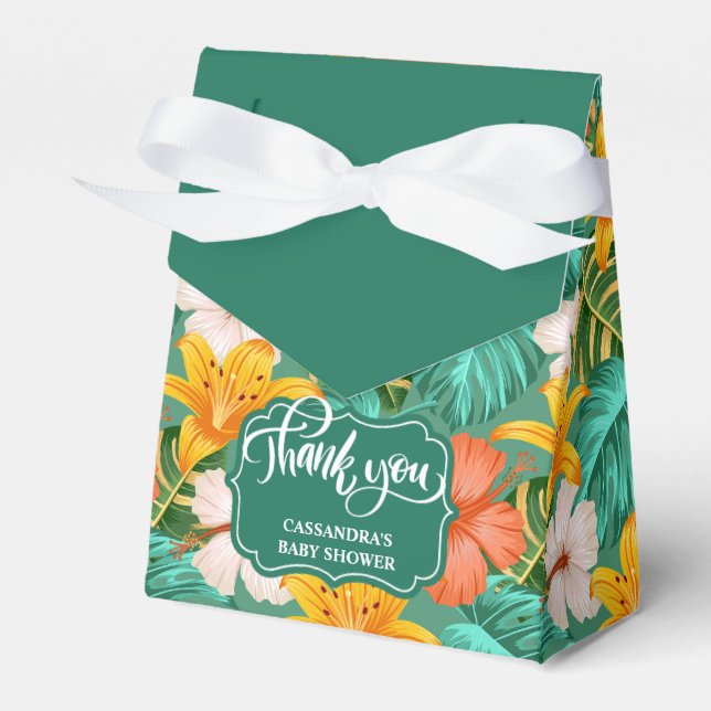 Tropical Hawaiian Aloha Baby Shower Favour Box (Front Side)