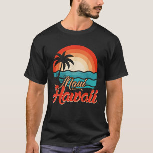 Tropical Hawaiian Beach Palm Trees Waves Summer Ma T-Shirt