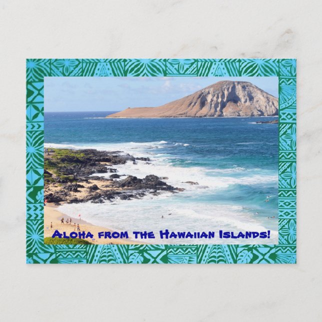 Tropical Hawaiian Beach Postcard (Front)