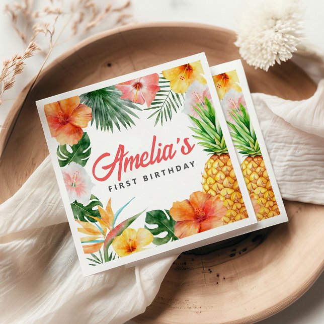 Tropical Hawaiian Birthday Party Napkins (Creator Uploaded)