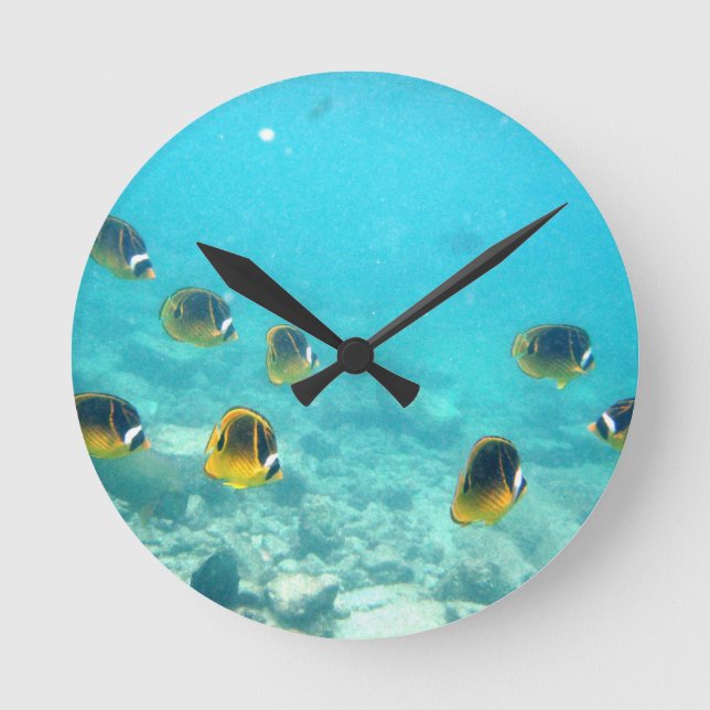 Tropical Hawaiian Fish Wall Clock (Front)