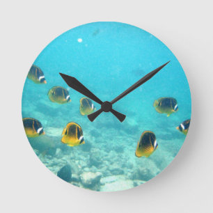 Tropical Hawaiian Fish Wall Clock