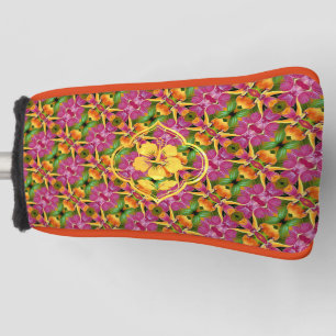 Tropical Hawaiian Floral Bohemian Aloha Putter Golf Head Cover