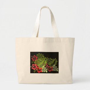 Tropical Hawaiian Floral Chic Art Large Tote Bag