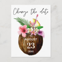 Tropical Hawaiian Floral & Coconut Change the Date