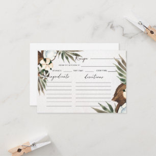 Tropical Hawaiian Floral & Coconut recipe card