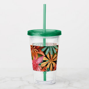 tropical/Hawaiian/floral/flower Acrylic Tumbler