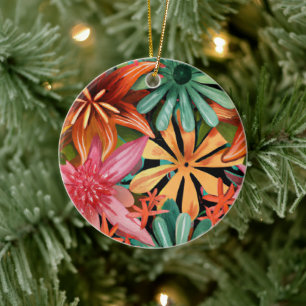 tropical/Hawaiian/floral/flower Ceramic Tree Decoration