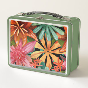 tropical/Hawaiian/floral/flower Metal Lunch Box