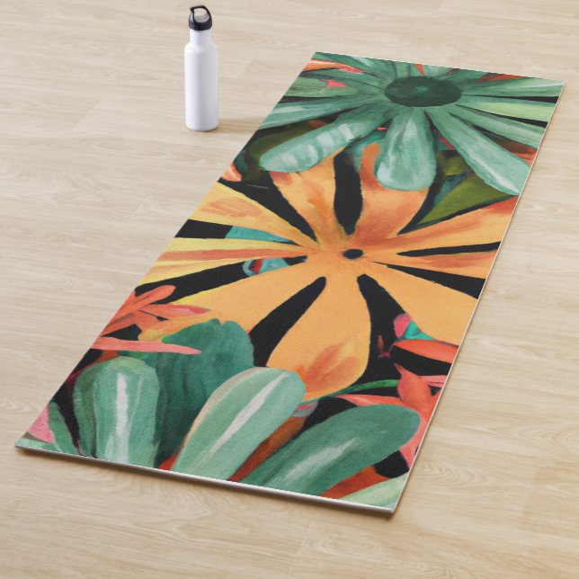 tropical/Hawaiian/floral/flower Yoga Mat (In Situ)