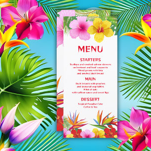 Tropical Hawaiian Floral  Menu