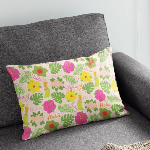Tropical Hawaiian Flower Aloha Hula Woman Decorative Cushion