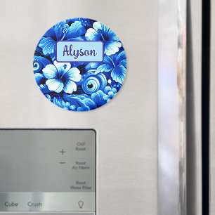 Tropical Hawaiian Flowers Hibiscus Personalised Magnet