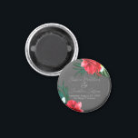 Tropical Hawaiian Flowers on Elegant Grey Wedding Magnet<br><div class="desc">This custom keepsake magnet features a tropical beach or island wedding theme. The background is a simple and elegant grey with colourful,  tropical Hawaiian flowers. Floral bouquets with palm leaves,  hibiscus,  and frangipani flowers accent the borders.</div>