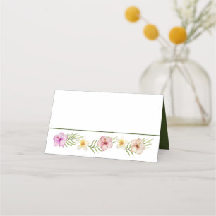 Tropical Hawaiian Flowers Wedding Place Card